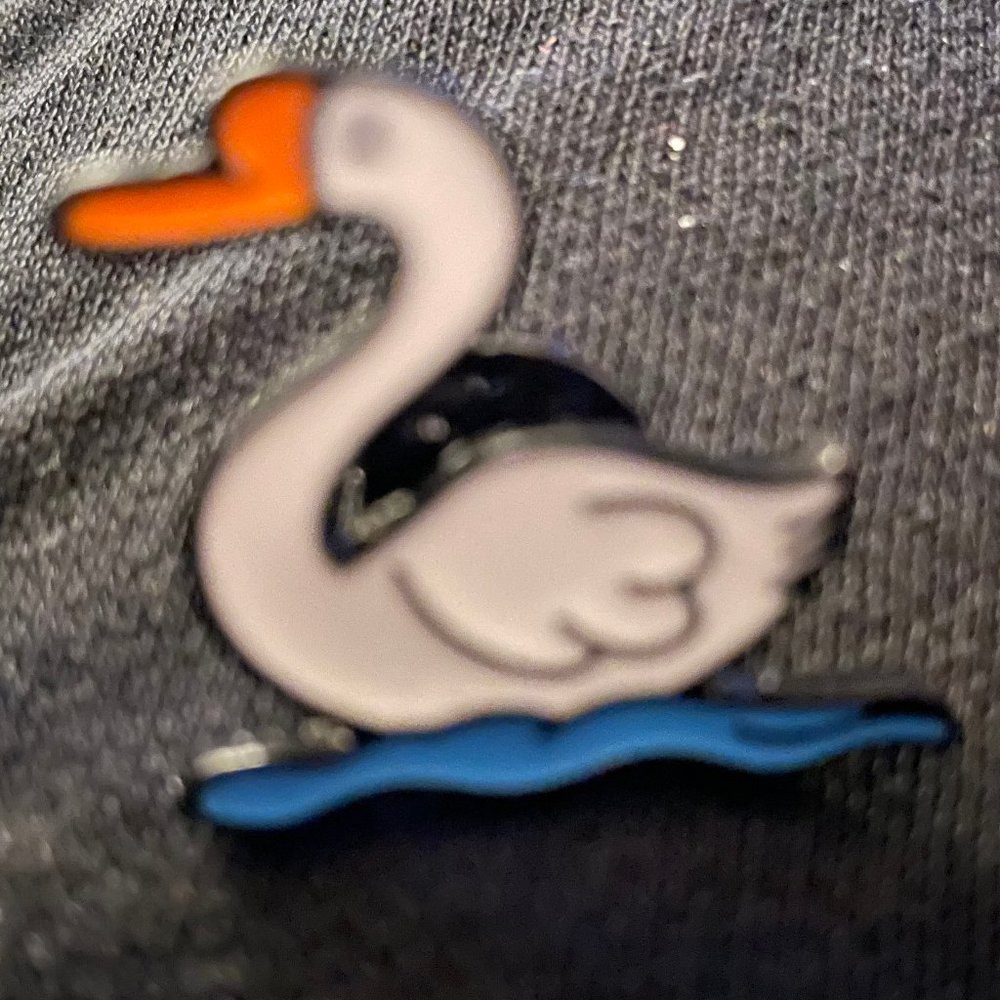 Swan on Water enamel lapel Pin